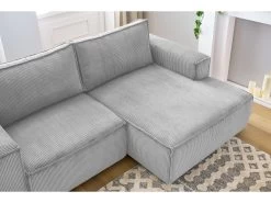 Canapé D'angle Fixe Compact NIHAD Velours Côtelé 18 Canapé D'angle Fixe Compact NIHAD Velours Côtelé -Velvet Magasin canape d angle fixe compact nihad velours cotele 6