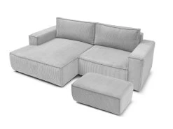 Canapé D'angle Fixe Compact NIHAD Velours Côtelé Avec Pouf 21 Canapé D'angle Fixe Compact NIHAD Velours Côtelé Avec Pouf -Velvet Magasin canape d angle fixe compact nihad velours cotele avec pouf 9