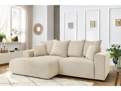 Canapé D'angle Fixe ENJOY Velours Côtelé -Velvet Magasin canape d angle fixe enjoy velours cotele 2