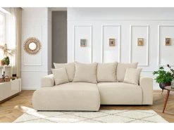 Canapé D'angle Fixe ENJOY Velours Côtelé -Velvet Magasin canape d angle fixe enjoy velours cotele 3