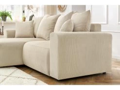 Canapé D'angle Fixe ENJOY Velours Côtelé -Velvet Magasin canape d angle fixe enjoy velours cotele 7