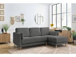 Canapé D'angle Fixe Grand Confort MONTMARTRE Tissu Velours Côtelé -Velvet Magasin canape d angle fixe grand confort montmartre tissu velours cotele 3