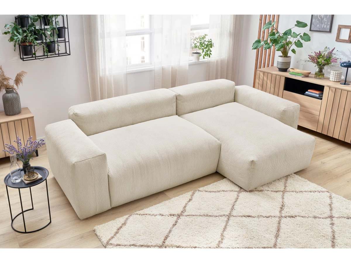 Canapé D'angle Fixe LAFAYETTE Velours Côtelé Ultra Moelleux 4 Canapé D'angle Fixe LAFAYETTE Velours Côtelé Ultra Moelleux – Image 2