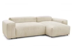 Canapé D'angle Fixe LAFAYETTE Velours Côtelé Ultra Moelleux