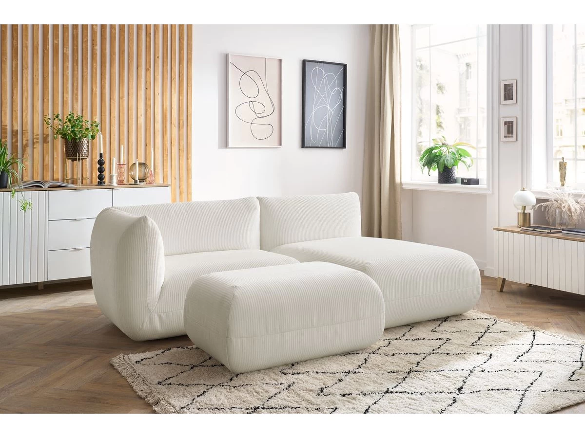 Canapé D'angle Fixe LECOMTE Avec 1 Chauffeuse Avec Accoudoir 130 Cm, 1 Méridienne Sans Accoudoir Et 1 Petit Pouf 5 Canapé D'angle Fixe LECOMTE Avec 1 Chauffeuse Avec Accoudoir 130 Cm, 1 Méridienne Sans Accoudoir Et 1 Petit Pouf – Image 3