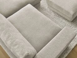 Canapé D'angle Fixe LEONARD Tissu Texturé Avec Pouf -Velvet Magasin canape d angle fixe leonard tissu texture avec pouf 5