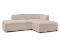 Canapé D'angle Fixe MEGEVE Tissu Bouclette