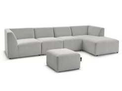 Canapé D'angle Fixe Modulable GUSTAVE Avec Pouf