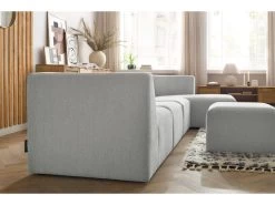 Canapé D'angle Fixe Modulable GUSTAVE Avec Pouf -Velvet Magasin canape d angle fixe modulable gustave avec pouf 5