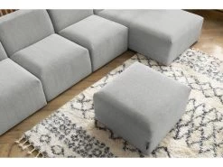 Canapé D'angle Fixe Modulable GUSTAVE Avec Pouf -Velvet Magasin canape d angle fixe modulable gustave avec pouf 6