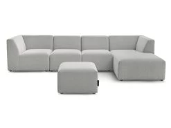 Canapé D'angle Fixe Modulable GUSTAVE Avec Pouf -Velvet Magasin canape d angle fixe modulable gustave avec pouf 9