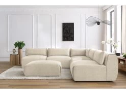 Canapé D'angle Fixe Modulable JEANNE Tissu Velours Avec 4 Chauffeuses, 1 Angle Et 1 Pouf 15 Canapé D'angle Fixe Modulable JEANNE Tissu Velours Avec 4 Chauffeuses, 1 Angle Et 1 Pouf -Velvet Magasin canape d angle fixe modulable jeanne tissu velours avec 4 chauffeuses 1 angle et 1 pouf 3