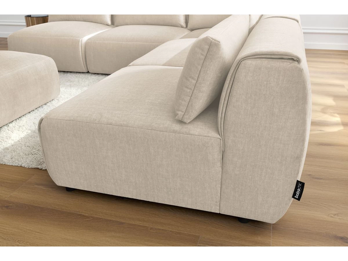 Canapé D'angle Fixe Modulable JEANNE Tissu Velours Avec 4 Chauffeuses, 1 Angle Et 1 Pouf 9 Canapé D'angle Fixe Modulable JEANNE Tissu Velours Avec 4 Chauffeuses, 1 Angle Et 1 Pouf – Image 7