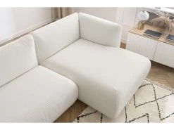 Canapé D'angle Fixe Modulable LECOMTE Avec 1 Chauffeuse Et 1 Grand Pouf -Velvet Magasin canape d angle fixe modulable lecomte avec 1 chauffeuse et 1 grand pouf 8