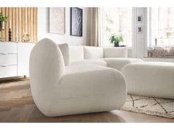 Canapé D'angle Fixe Modulable LECOMTE Avec 1 Chauffeuse Et 1 Grand Pouf -Velvet Magasin canape d angle fixe modulable lecomte avec 1 chauffeuse et 1 grand pouf 9