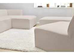 Canapé D'angle Fixe Modulable MEGEVE Tissu Bouclette Avec 1 Chauffeuse Et 1 Pouf 19 Canapé D'angle Fixe Modulable MEGEVE Tissu Bouclette Avec 1 Chauffeuse Et 1 Pouf -Velvet Magasin canape d angle fixe modulable megeve tissu bouclette avec 1 chauffeuse et 1 pouf 7