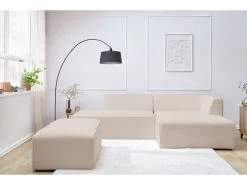 Canapé D'angle Fixe Modulable MEGEVE Tissu Bouclette Avec Pouf 16 Canapé D'angle Fixe Modulable MEGEVE Tissu Bouclette Avec Pouf -Velvet Magasin canape d angle fixe modulable megeve tissu bouclette avec pouf 4