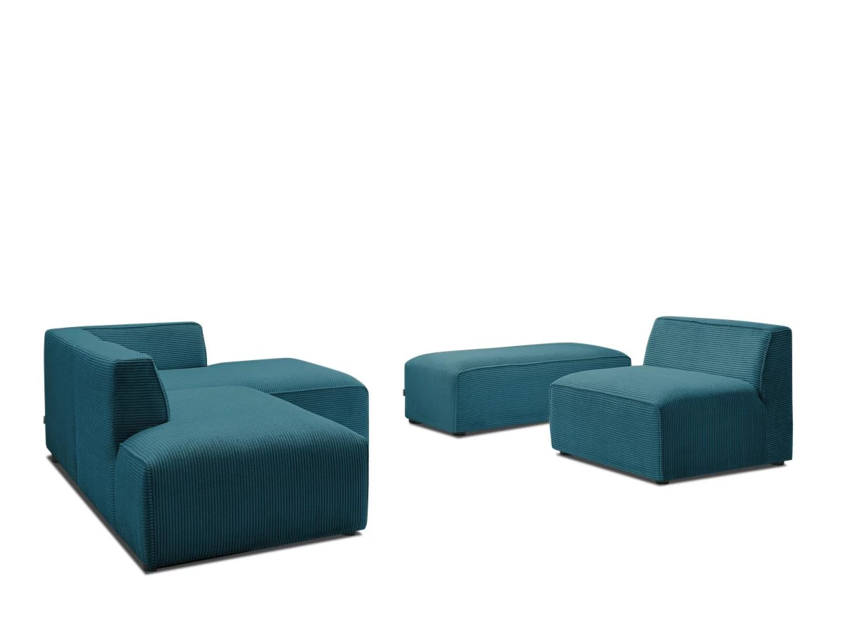 Canapé D'angle Fixe Modulable MEGEVE Tissu Velours Côtelé Avec 1 Chauffeuse Et 1 Pouf 10 Canapé D'angle Fixe Modulable MEGEVE Tissu Velours Côtelé Avec 1 Chauffeuse Et 1 Pouf – Image 8
