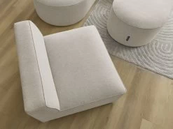 Canapé D'angle Fixe Modulable ROUSSEAU Tissu Chiné Avec 1 Chauffeuse Et 1 Pouf -Velvet Magasin canape d angle fixe modulable rousseau tissu chine avec 1 chauffeuse et 1 pouf 6