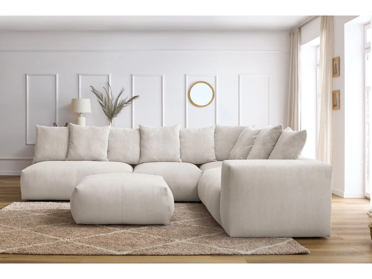 Canapé D'angle Fixe Modulable Ultra Moelleux VOLTAIRE Avec 2 Chauffeuses 2 Places, 1 Angle, 1 Chauffeuse 1 Place Et 1 Pouf 5 Canapé D'angle Fixe Modulable Ultra Moelleux VOLTAIRE Avec 2 Chauffeuses 2 Places, 1 Angle, 1 Chauffeuse 1 Place Et 1 Pouf – Image 3