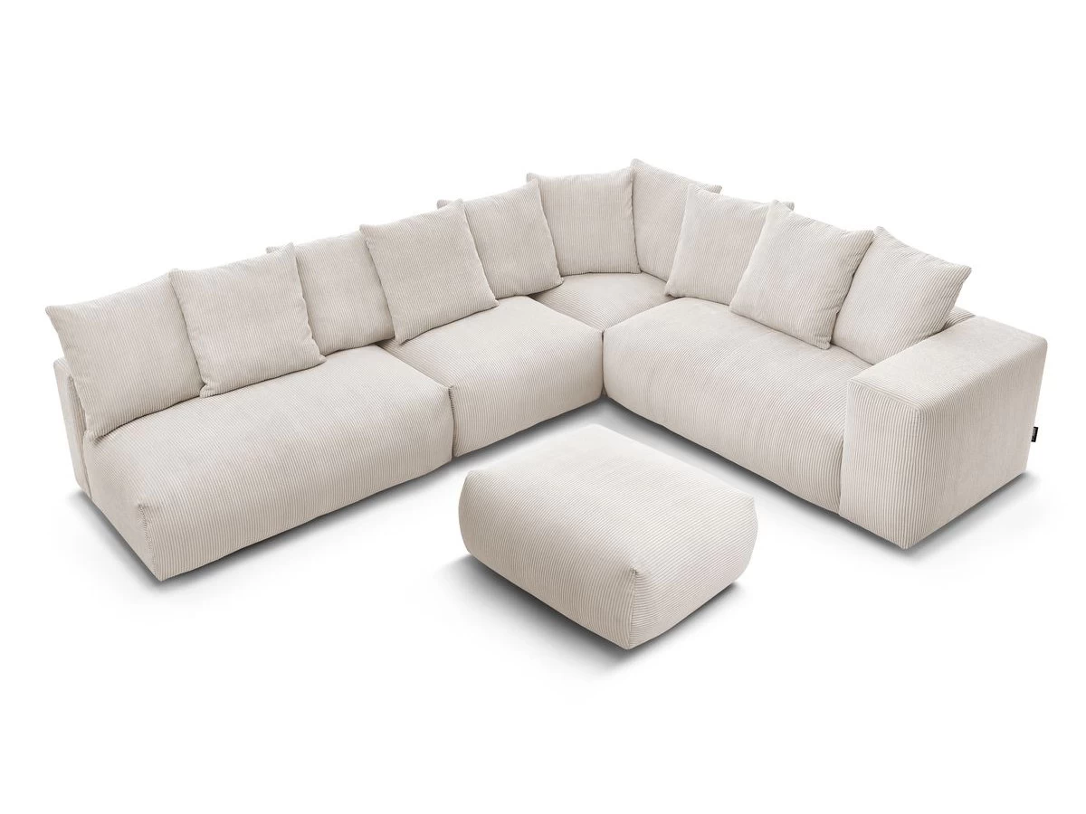 Canapé D'angle Fixe Modulable Ultra Moelleux VOLTAIRE Avec 2 Chauffeuses 2 Places, 1 Angle, 1 Chauffeuse 1 Place Et 1 Pouf 12 Canapé D'angle Fixe Modulable Ultra Moelleux VOLTAIRE Avec 2 Chauffeuses 2 Places, 1 Angle, 1 Chauffeuse 1 Place Et 1 Pouf – Image 10