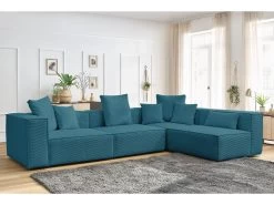 Canapé D'angle Fixe Modulable VAUBAN Velours Côtelé -Velvet Magasin canape d angle fixe modulable vauban velours cotele 3