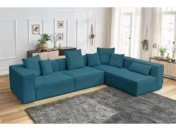 Canapé D'angle Fixe Modulable VAUBAN Velours Côtelé -Velvet Magasin canape d angle fixe modulable vauban velours cotele 5