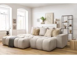 Mont Blanc Canapé D'angle Fixe MONT-BLANC Tissu Avec Pouf 13 Mont Blanc Canapé D'angle Fixe MONT-BLANC Tissu Avec Pouf -Velvet Magasin canape d angle fixe mont blanc tissu avec pouf 1