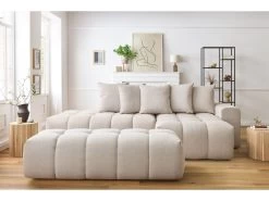 Mont Blanc Canapé D'angle Fixe MONT-BLANC Tissu Avec Pouf 14 Mont Blanc Canapé D'angle Fixe MONT-BLANC Tissu Avec Pouf -Velvet Magasin canape d angle fixe mont blanc tissu avec pouf 2