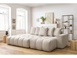 Mont Blanc Canapé D'angle Fixe MONT-BLANC Tissu Avec Pouf 15 Mont Blanc Canapé D'angle Fixe MONT-BLANC Tissu Avec Pouf -Velvet Magasin canape d angle fixe mont blanc tissu avec pouf 3