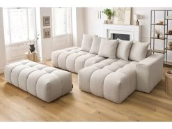 Mont Blanc Canapé D'angle Fixe MONT-BLANC Tissu Avec Pouf 16 Mont Blanc Canapé D'angle Fixe MONT-BLANC Tissu Avec Pouf -Velvet Magasin canape d angle fixe mont blanc tissu avec pouf 4