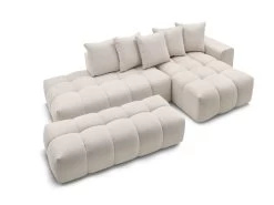 Mont Blanc Canapé D'angle Fixe MONT-BLANC Tissu Avec Pouf 21 Mont Blanc Canapé D'angle Fixe MONT-BLANC Tissu Avec Pouf -Velvet Magasin canape d angle fixe mont blanc tissu avec pouf 9