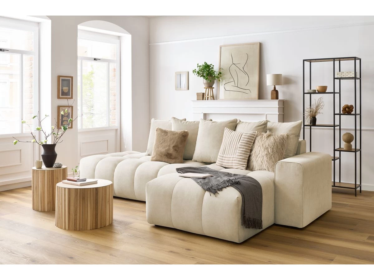 Mont Blanc Canapé D'angle Fixe MONT-BLANC Velours 4 Mont Blanc Canapé D'angle Fixe MONT-BLANC Velours – Image 2