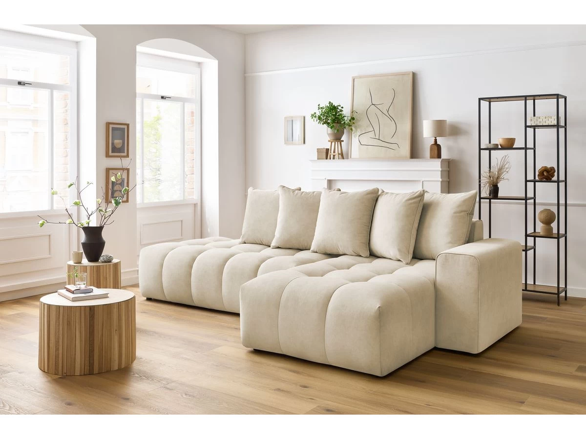 Mont Blanc Canapé D'angle Fixe MONT-BLANC Velours 6 Mont Blanc Canapé D'angle Fixe MONT-BLANC Velours – Image 4