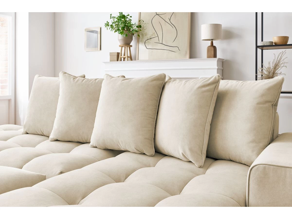 Mont Blanc Canapé D'angle Fixe MONT-BLANC Velours Avec Pouf 7 Mont Blanc Canapé D'angle Fixe MONT-BLANC Velours Avec Pouf – Image 5