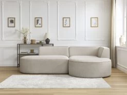 Canapé D'angle Fixe ROUSSEAU Tissu Chiné -Velvet Magasin canape d angle fixe rousseau tissu chine 2