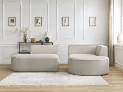 Canapé D'angle Fixe ROUSSEAU Tissu Chiné -Velvet Magasin canape d angle fixe rousseau tissu chine 3