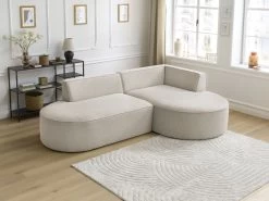 Canapé D'angle Fixe ROUSSEAU Tissu Chiné -Velvet Magasin canape d angle fixe rousseau tissu chine 4