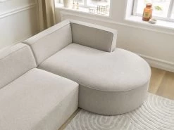 Canapé D'angle Fixe ROUSSEAU Tissu Chiné -Velvet Magasin canape d angle fixe rousseau tissu chine 6