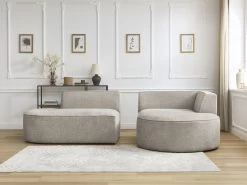 Canapé D'angle Fixe ROUSSEAU Tissu Texturé -Velvet Magasin canape d angle fixe rousseau tissu texture 4