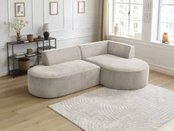 Canapé D'angle Fixe ROUSSEAU Tissu Texturé -Velvet Magasin canape d angle fixe rousseau tissu texture 5