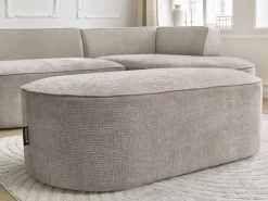 Canapé D'angle Fixe ROUSSEAU Tissu Texturé Avec Pouf -Velvet Magasin canape d angle fixe rousseau tissu texture avec pouf 7