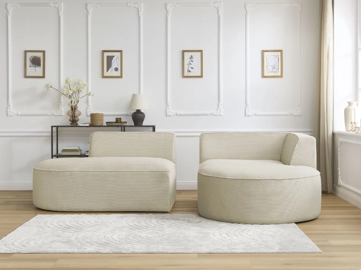 Canapé D'angle Fixe ROUSSEAU Velours Côtelé 7 Canapé D'angle Fixe ROUSSEAU Velours Côtelé – Image 5