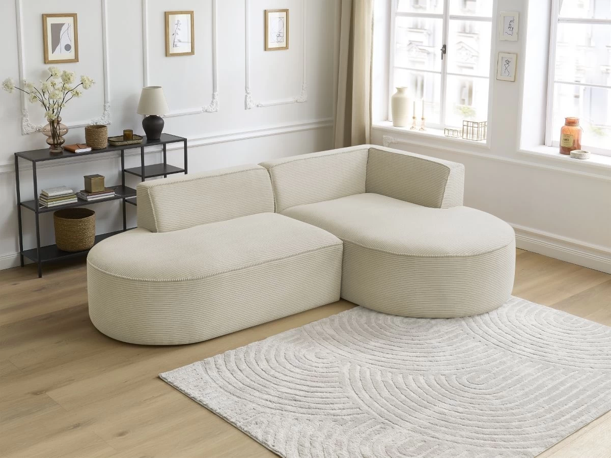 Canapé D'angle Fixe ROUSSEAU Velours Côtelé 8 Canapé D'angle Fixe ROUSSEAU Velours Côtelé – Image 6