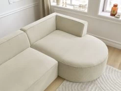 Canapé D'angle Fixe ROUSSEAU Velours Côtelé 19 Canapé D'angle Fixe ROUSSEAU Velours Côtelé -Velvet Magasin canape d angle fixe rousseau velours cotele 7