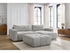 Canapé D'angle Réversible Convertible Coffre ARSENE Avec Pouf 14 Canapé D'angle Réversible Convertible Coffre ARSENE Avec Pouf -Velvet Magasin canape d angle reversible convertible coffre arsene avec pouf 2