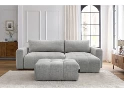 Canapé D'angle Réversible Convertible Coffre ARSENE Avec Pouf 17 Canapé D'angle Réversible Convertible Coffre ARSENE Avec Pouf -Velvet Magasin canape d angle reversible convertible coffre arsene avec pouf 5