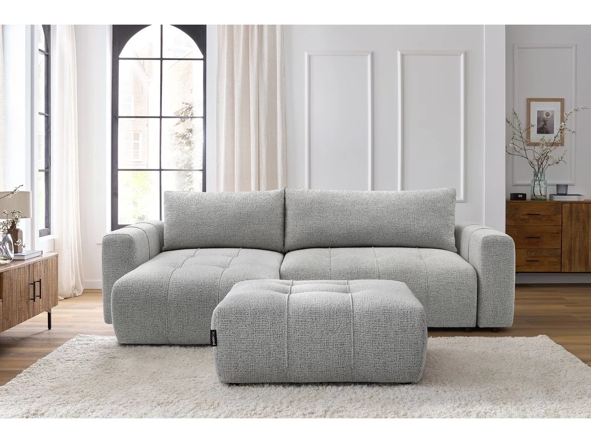 Canapé D'angle Réversible Convertible Coffre ARSENE Avec Pouf 9 Canapé D'angle Réversible Convertible Coffre ARSENE Avec Pouf – Image 7