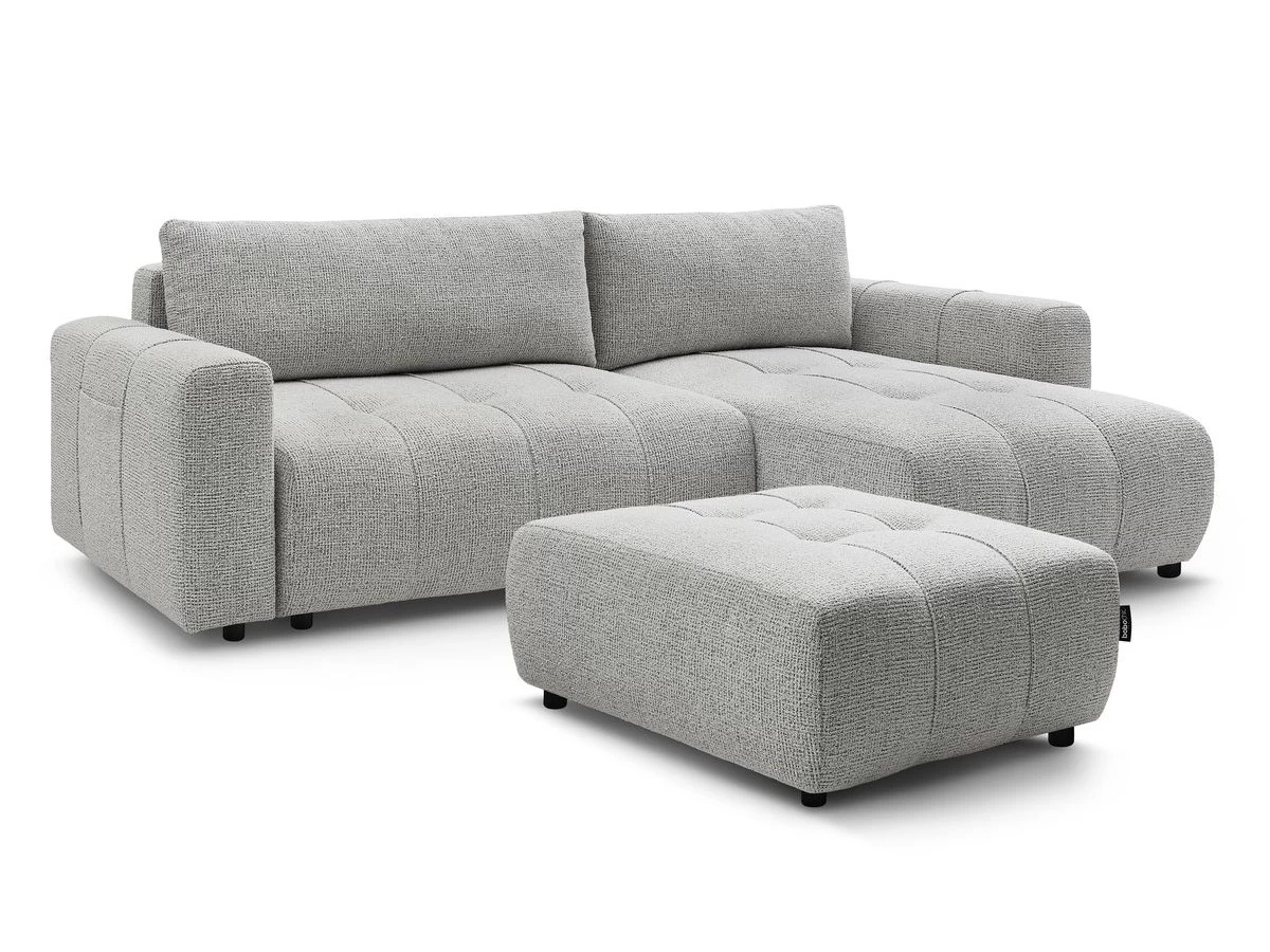 Canapé D'angle Réversible Convertible Coffre ARSENE Avec Pouf 3 Canapé D'angle Réversible Convertible Coffre ARSENE Avec Pouf