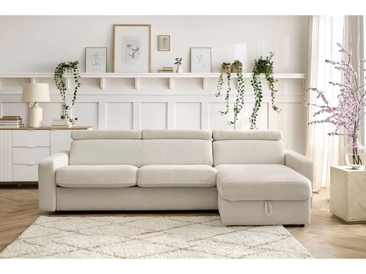 Canapé D'angle Réversible Convertible Coffre MONACO Tissu Lisse 6 Canapé D'angle Réversible Convertible Coffre MONACO Tissu Lisse – Image 4